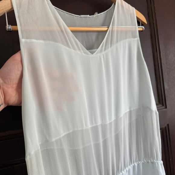 ELIE TAHARI | Sea Foam Green Silk Chiffon Sheer Drawstring Waist Swim Cover Up - Picture 5 of 8